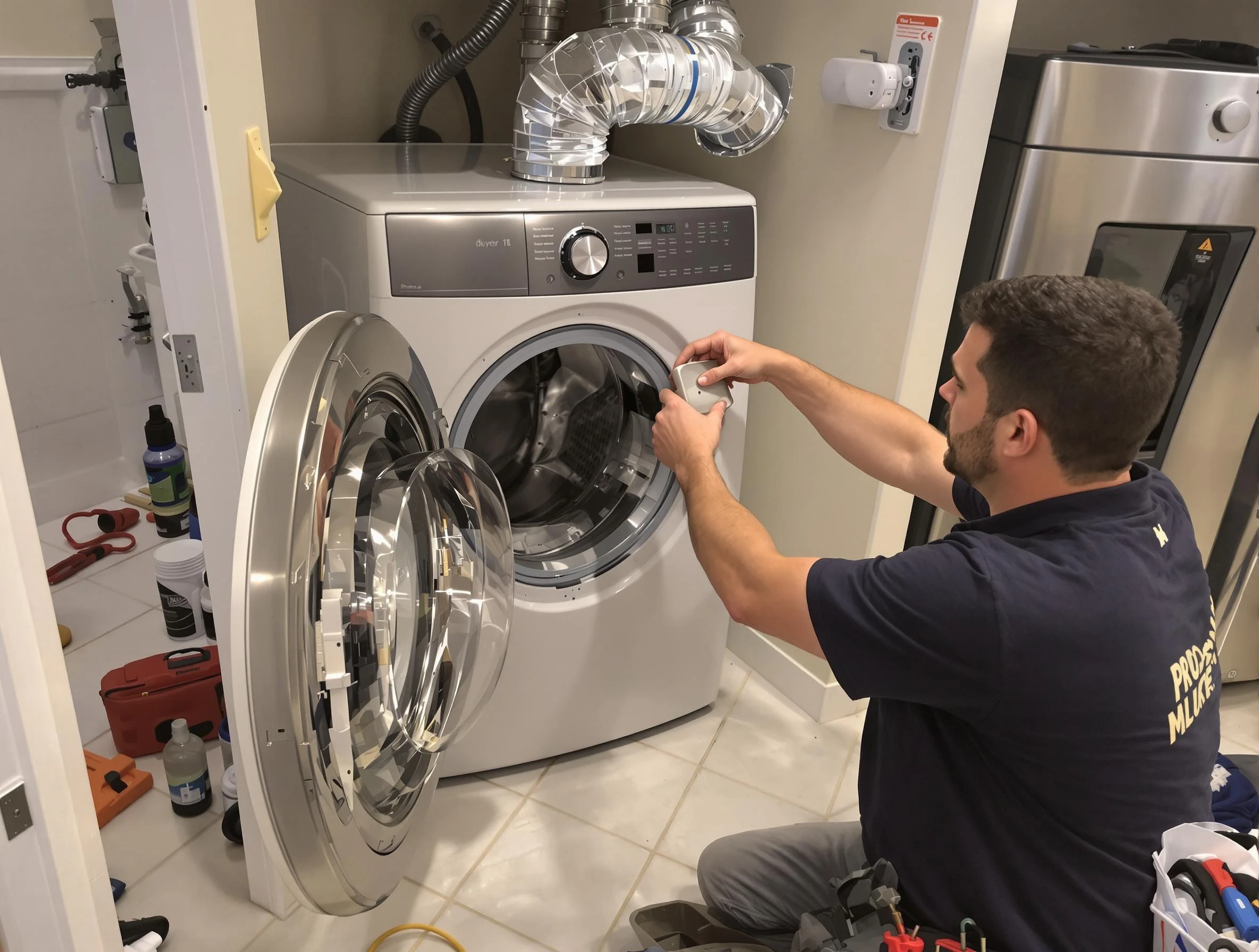 Ponderosa Park Dryer Vent Cleaning technician performing precise dryer vent hose installation in Ponderosa Park