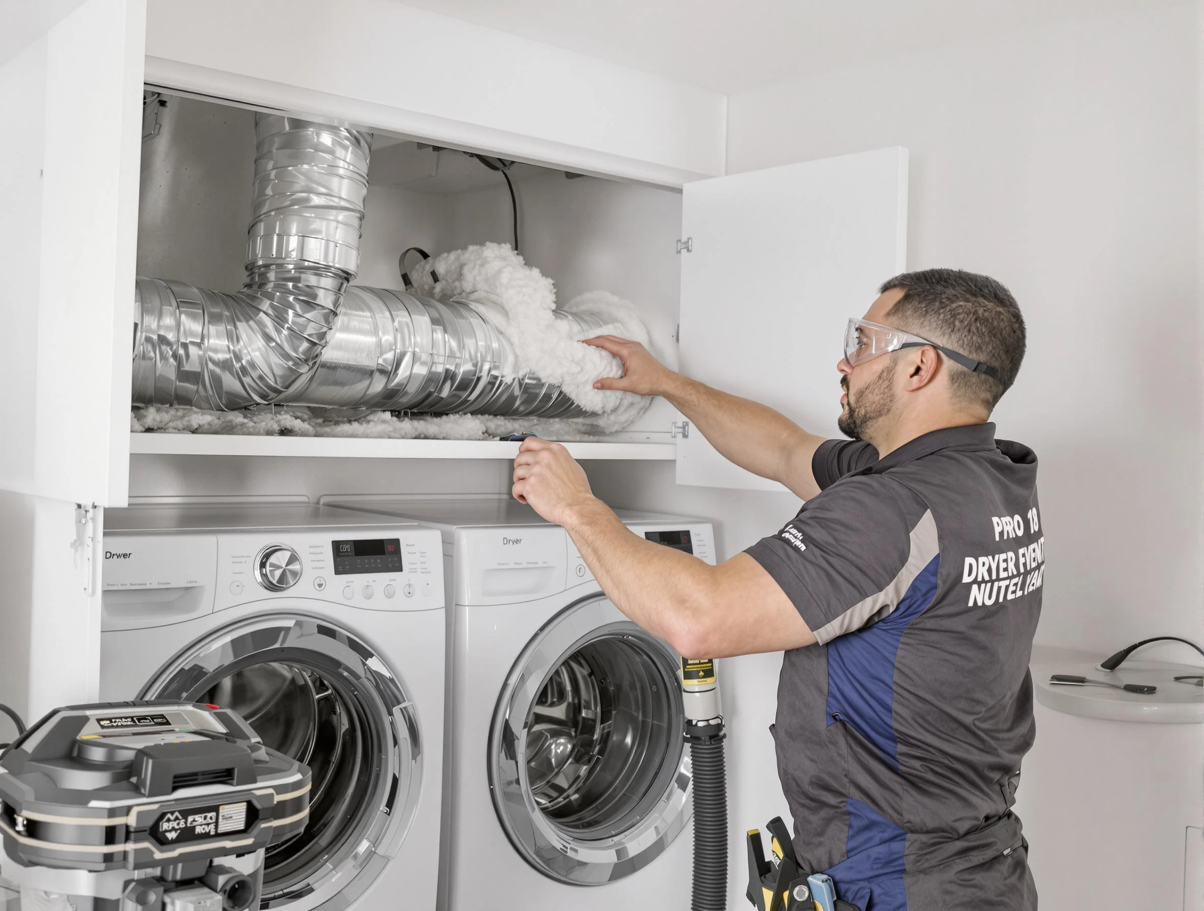 Ponderosa Park Dryer Vent Cleaning certified technician performing specialized gas dryer vent cleaning in Ponderosa Park